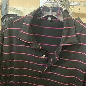 Peter Millar Black and Pink Polo Shirt